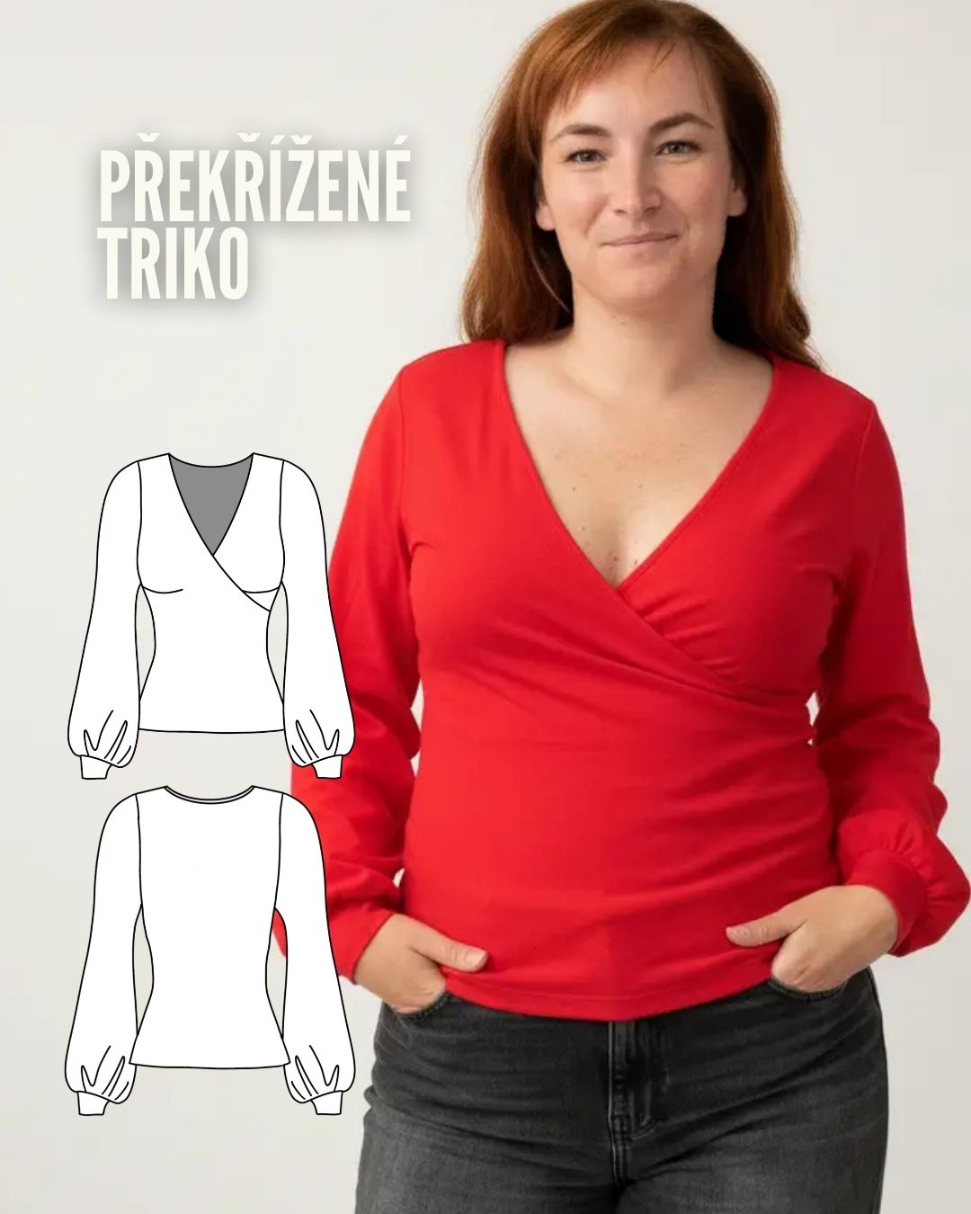 Překřížené triko ZORA - PAPÍROVÝ střih