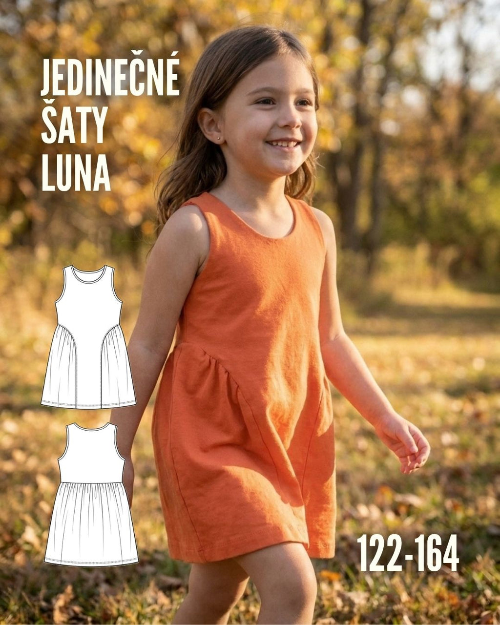 Šatičky Luna 122-164 - PAPÍROVÝ střih