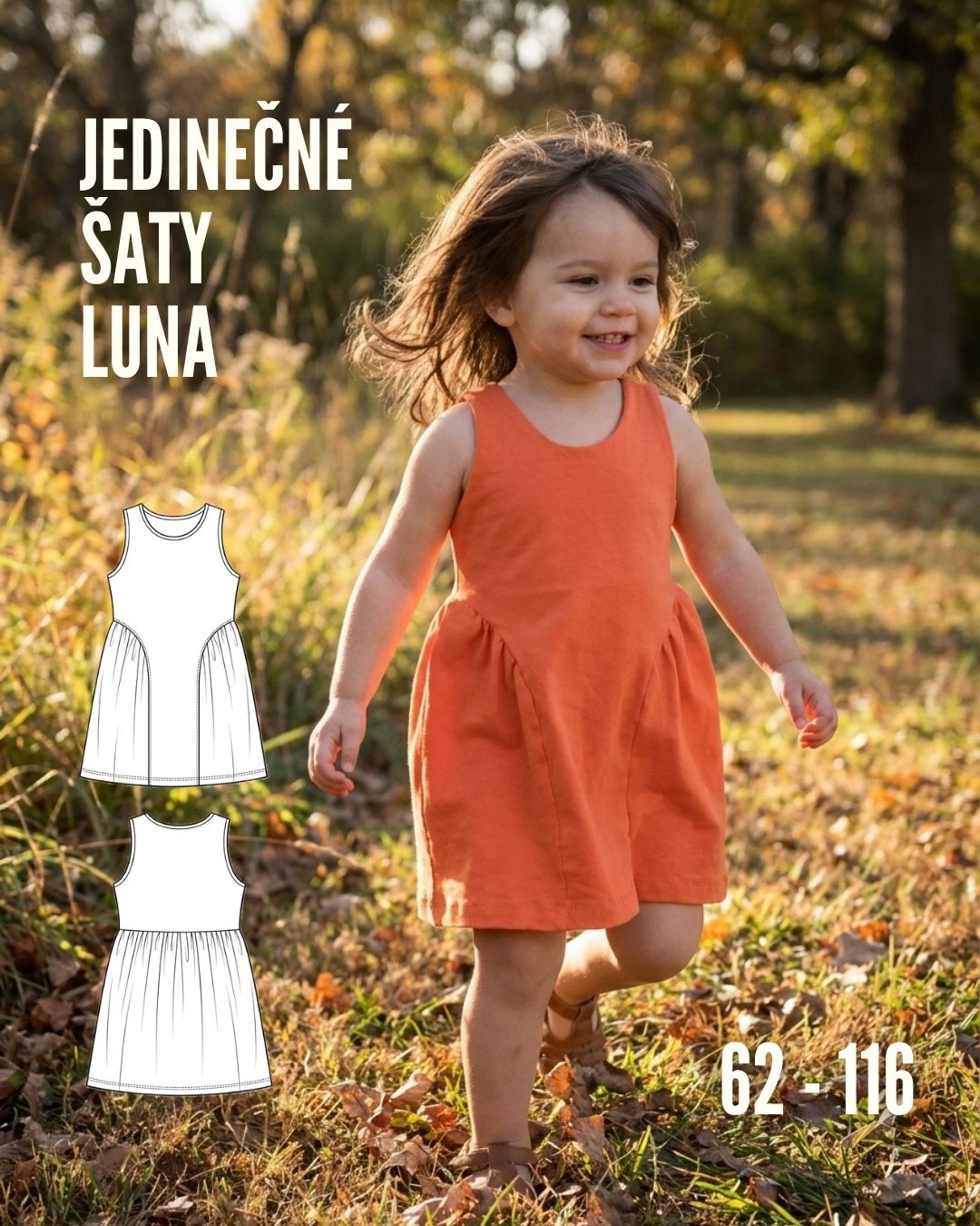 Šaty Luna 62-116 PDF střih