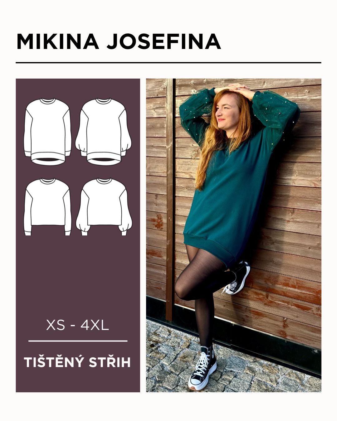Mikina Josefina - PAPÍROVÝ střih