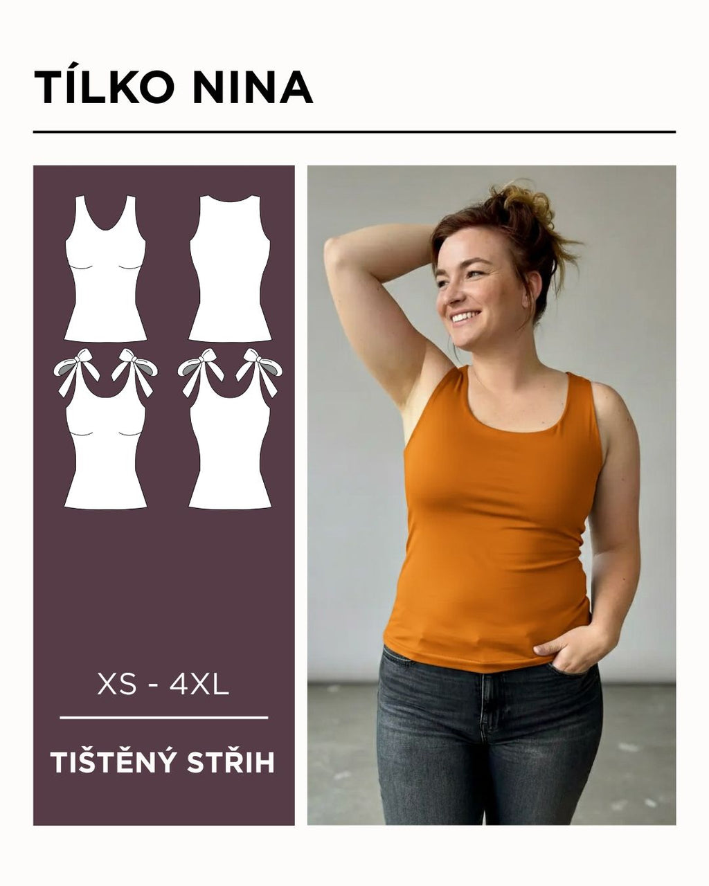 Tílko NINA - PAPÍROVÝ střih