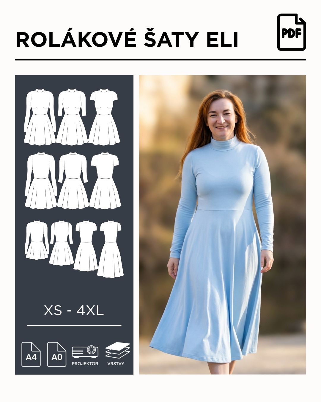 Šaty ELI - PDF střih