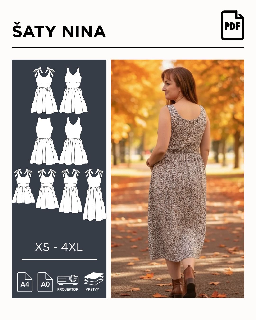 Šaty NINA - PDF střih