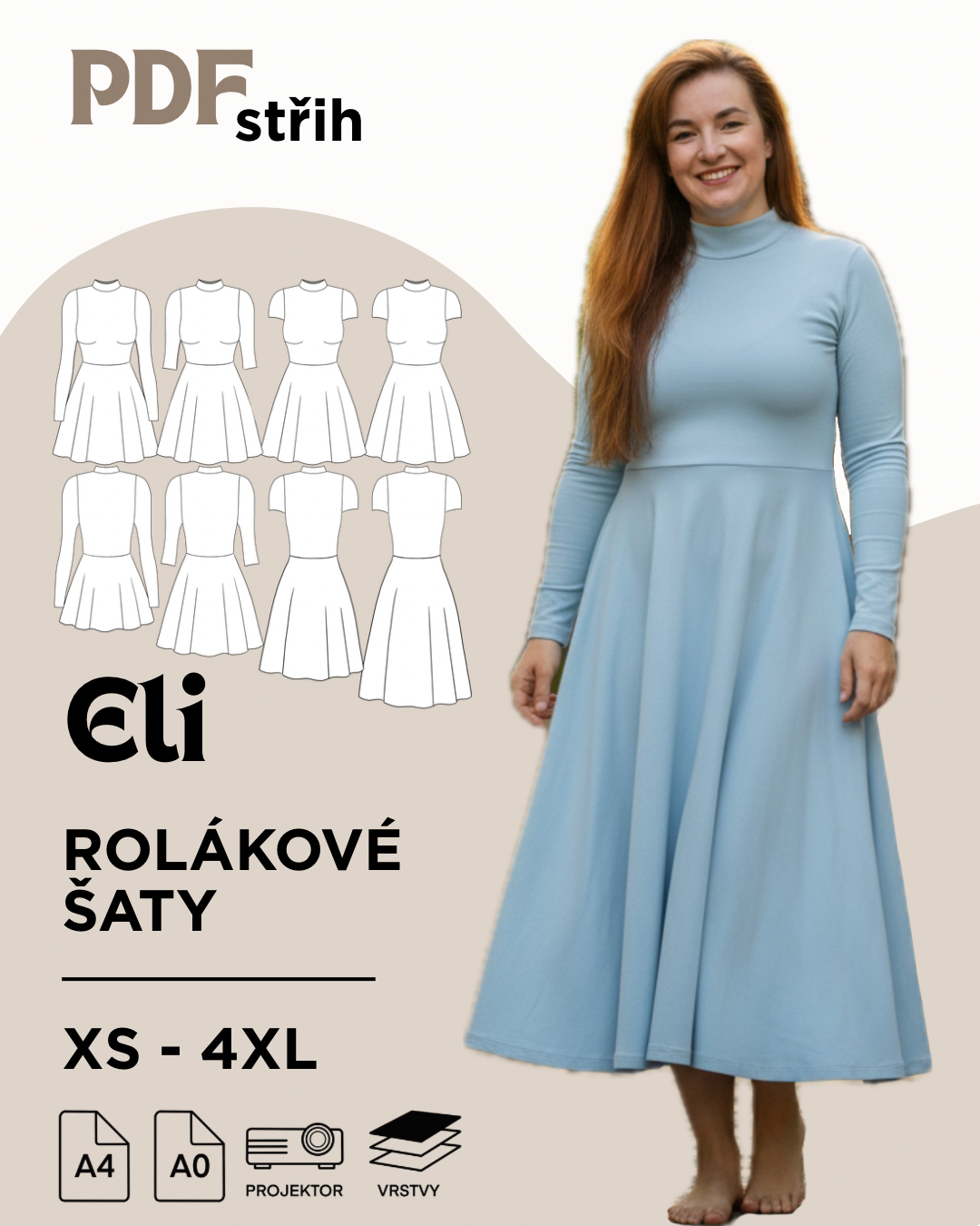 Šaty ELI - PDF střih