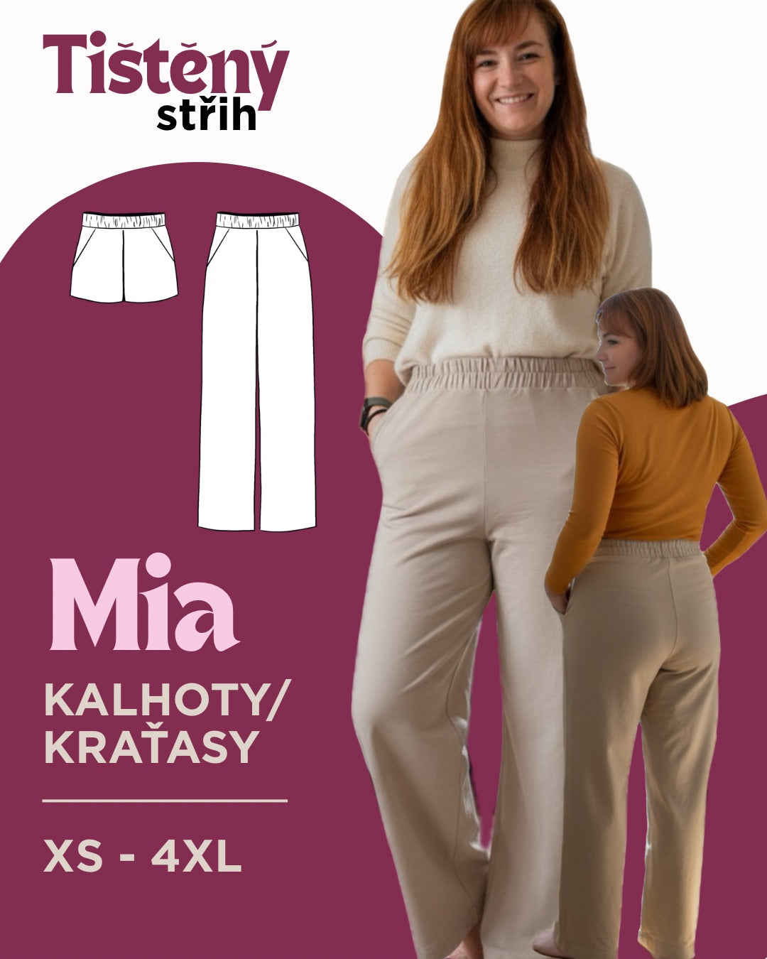 Kalhoty Mia - PAPÍROVÝ střih