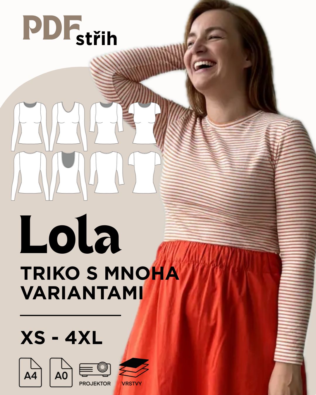 Triko LOLA - PDF střih