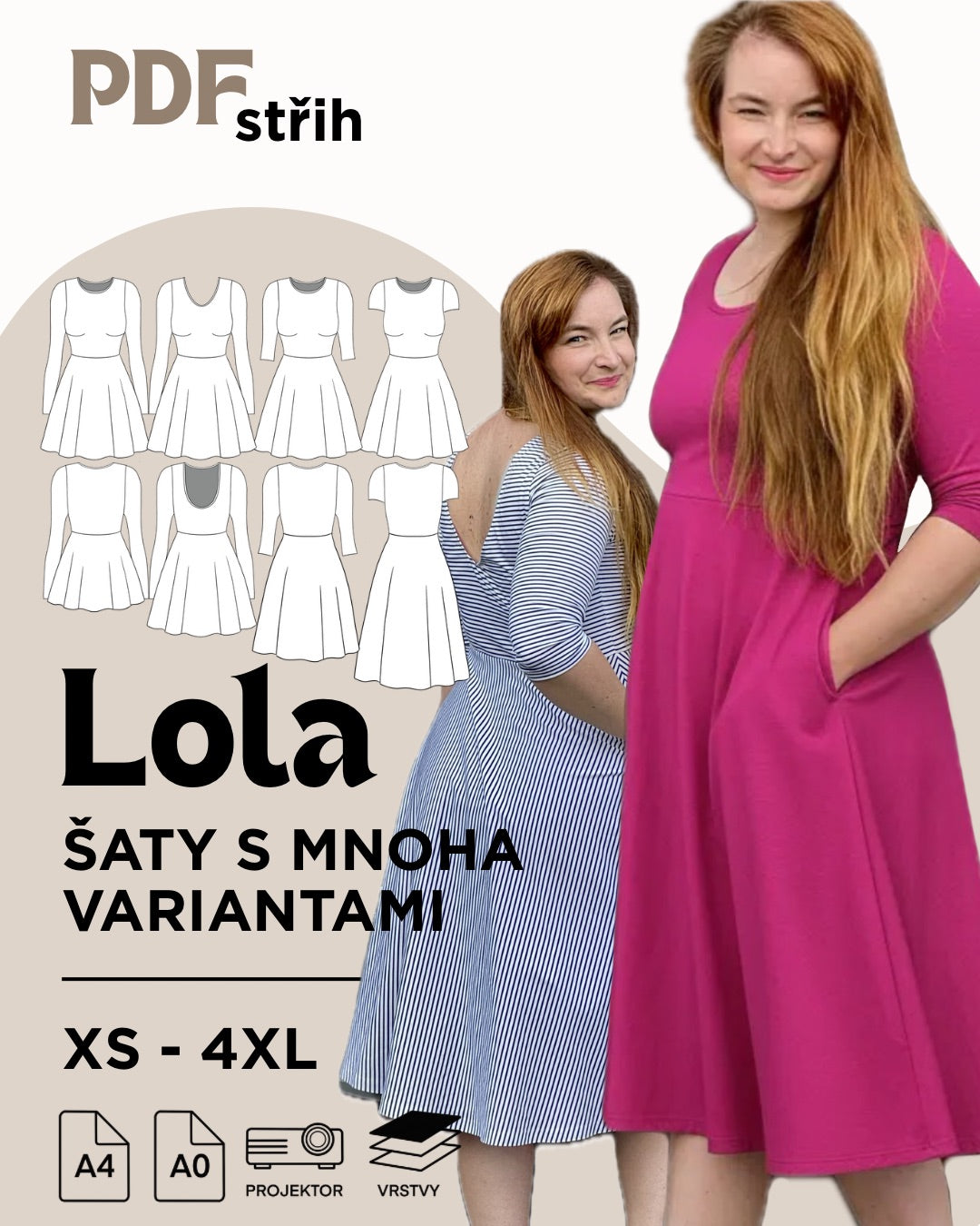 Šaty LOLA - PDF střih