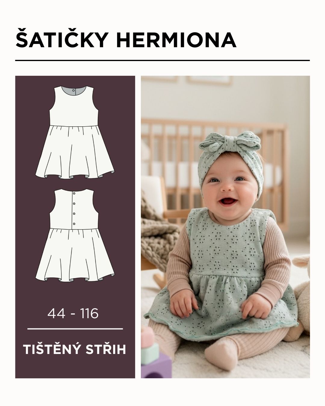 Šatičky Hermiona - PAPÍROVÝ střih