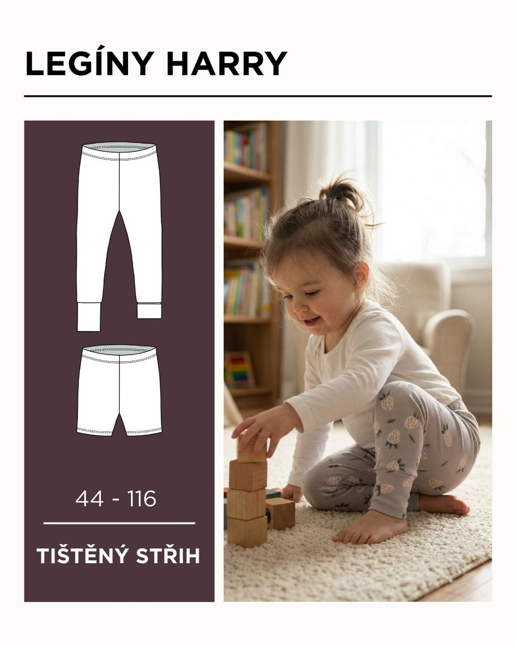 Legíny HARRY - PAPÍROVÝ střih