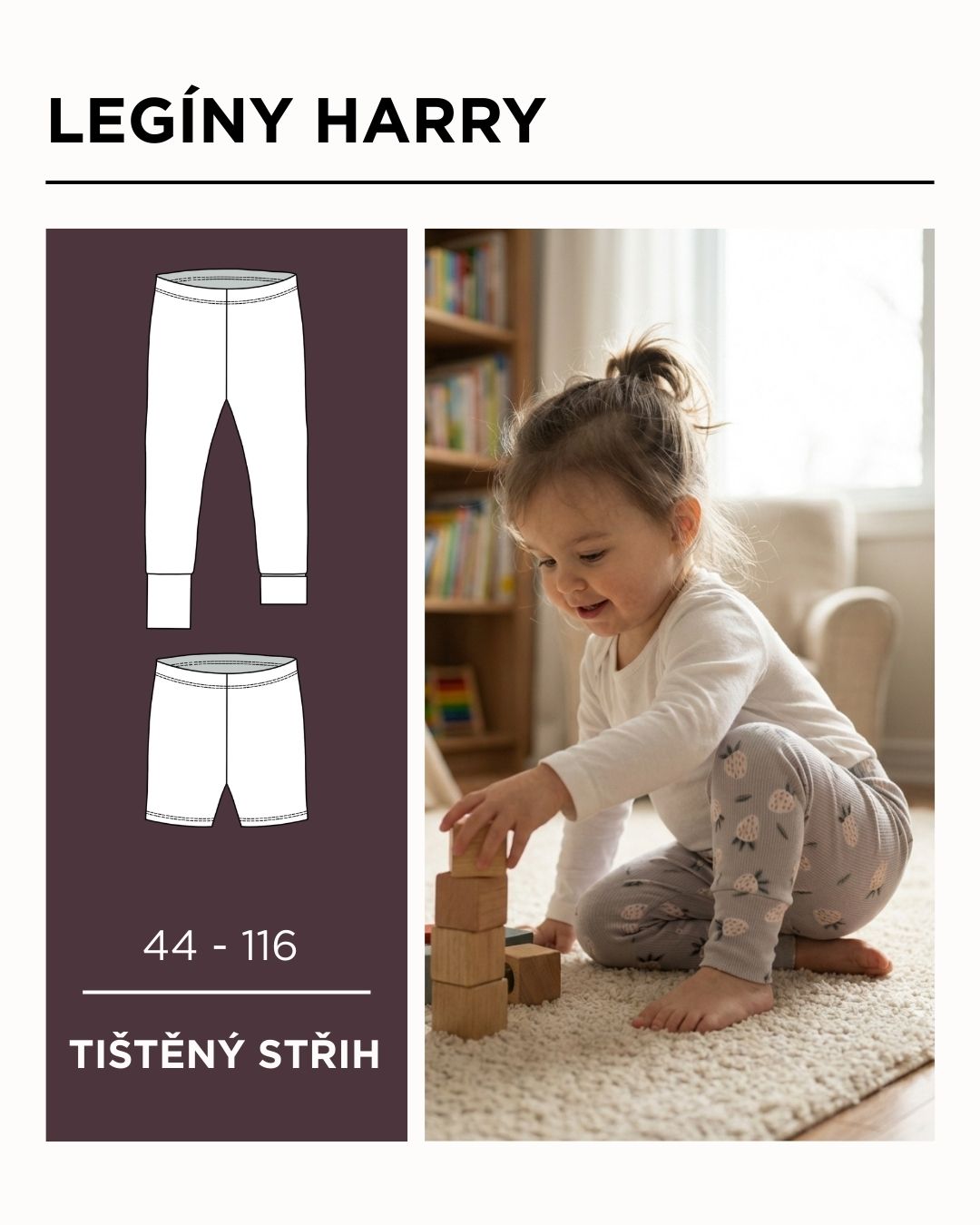 Legíny HARRY - PAPÍROVÝ střih