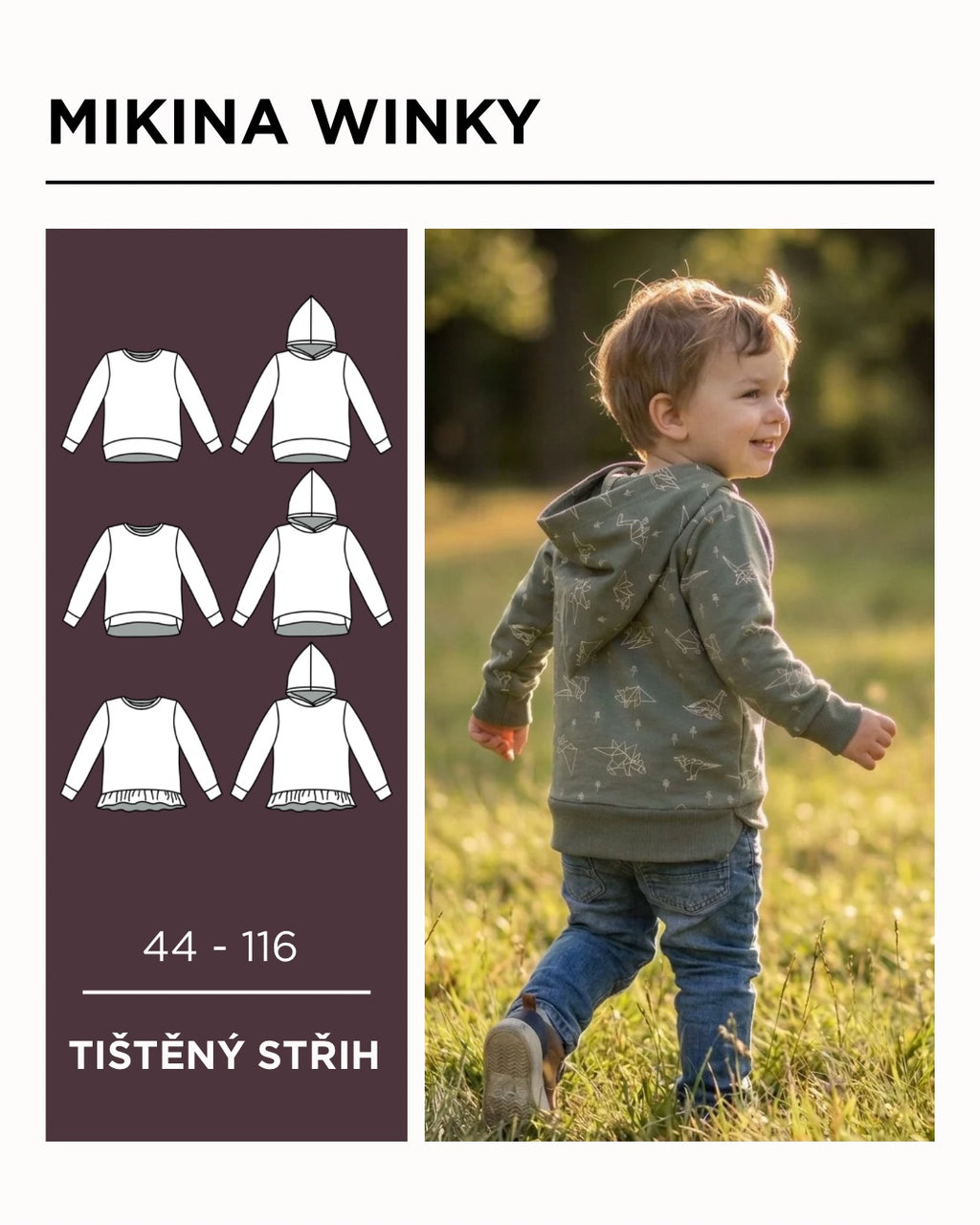 Mikina WINKY - PAPÍROVÝ střih