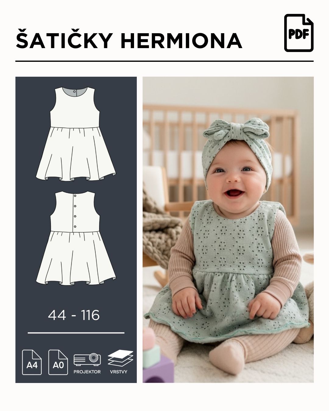 Šaty Hermiona PDF střih