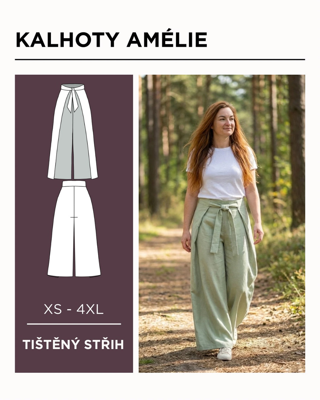 Kalhoty Amélie - PAPÍROVÝ střih PŘEDOBJEDNÁVKA