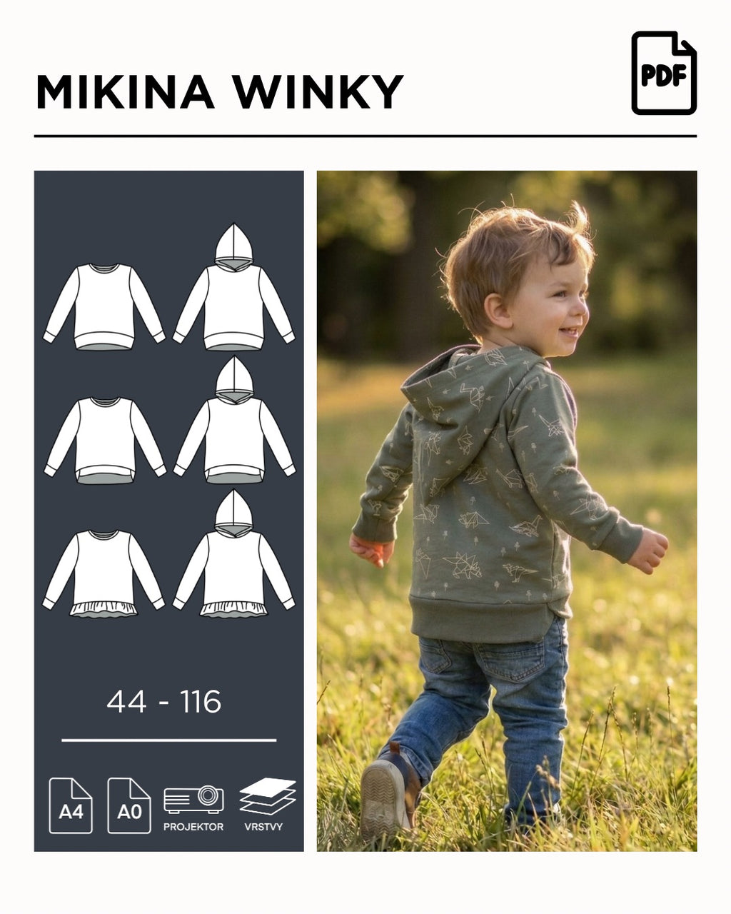 Mikina Winky PDF střih