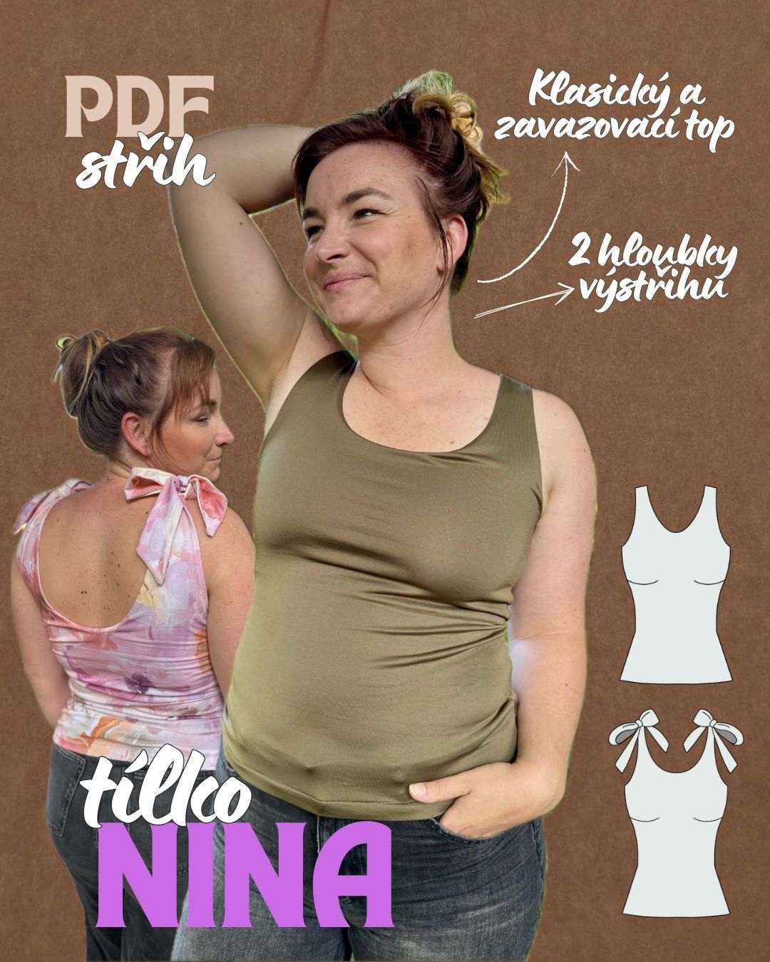 Tílko NINA - PDF střih