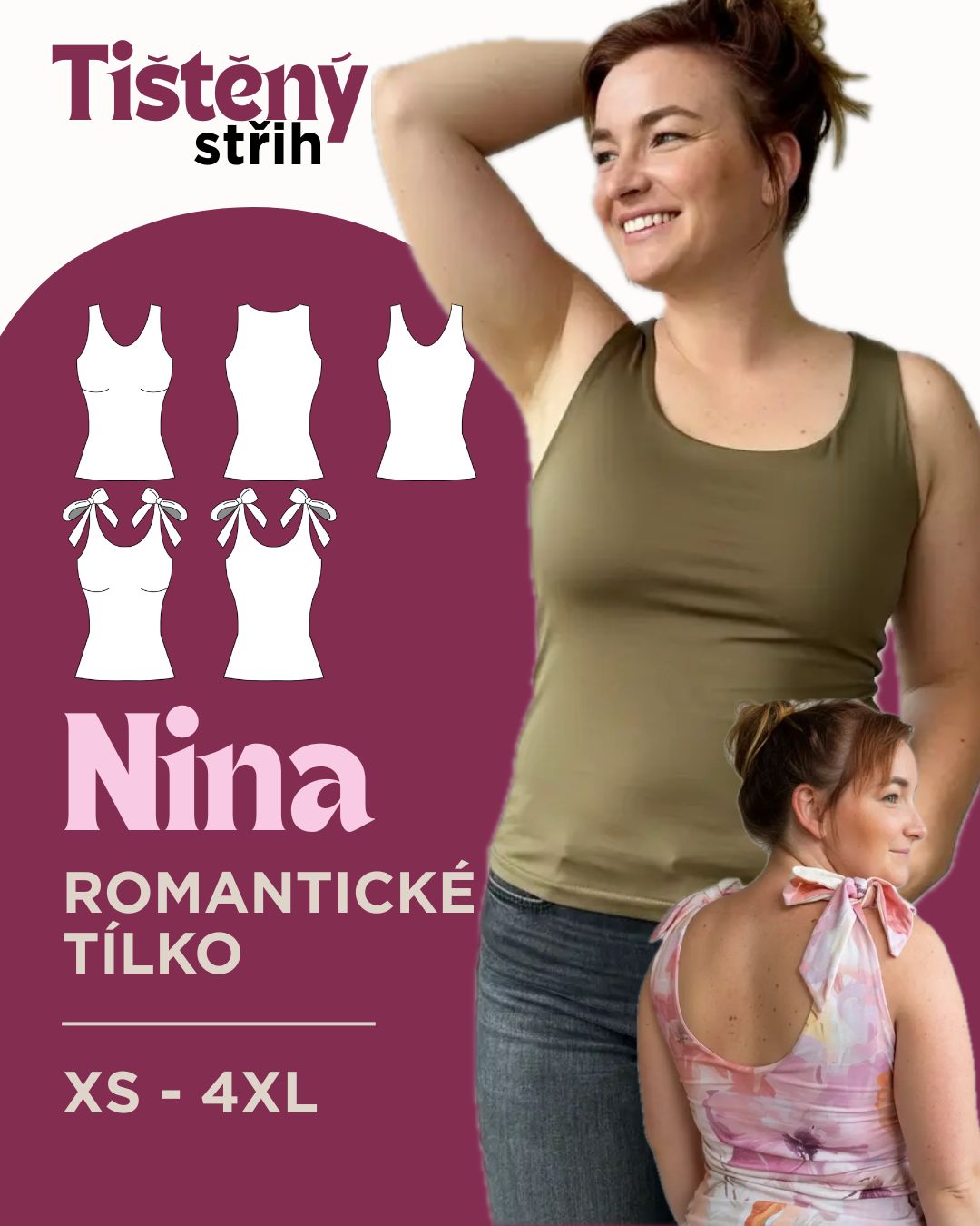 Tílko NINA - PAPÍROVÝ střih